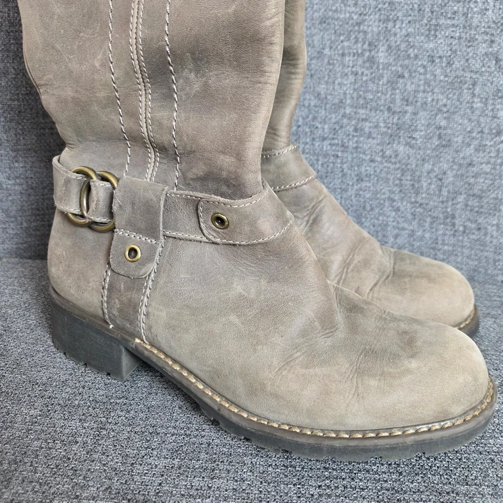 Clarks Orinoco Step Leather Riding Boots Women's 7.5M Brown Taupe